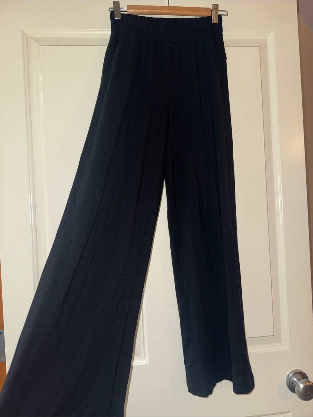Lululemon Black Be Calm Mid-Rise Wide-Leg Pants
